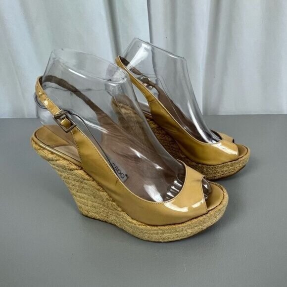 JIMMY CHOO ADULT WEDGES YELLOW SIZE 37 (6) WOMENS - Picture 1 of 9